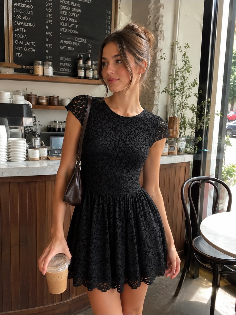 Aritzia Talula Belgravia Black Lace Mini Dress